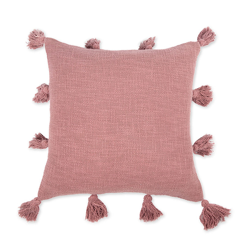 MEVAK LIVING - Cotton cushion cover with pom poms M/Joy
