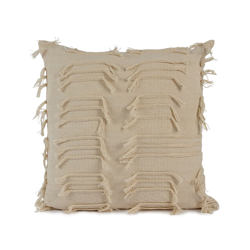 MEVAK LIVING - Cotton cushion cover with fringes M/Nahua