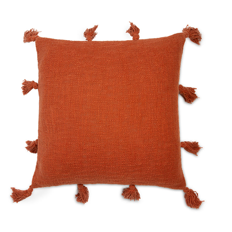 MEVAK LIVING - Cotton cushion cover with pom poms M/Joy