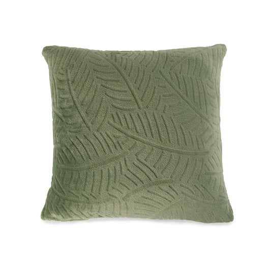 MEVAK LIVING - Housse de coussin toucher soie M/Feuilles