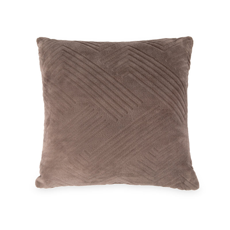 MEVAK LIVING - Housse de coussin toucher soie M/Rayures